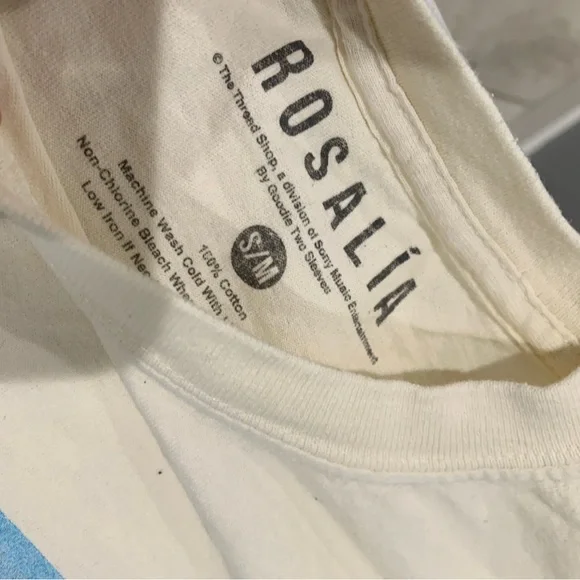 Rosalia Cream and Blue Graphic Tee concert tour vintage s/m classic Spain - Picture 6 of 9